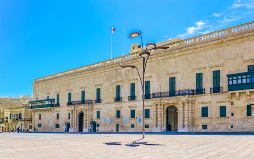 Grandmaster's Palace facade in Valletta, Malta, seen during a walking tour.