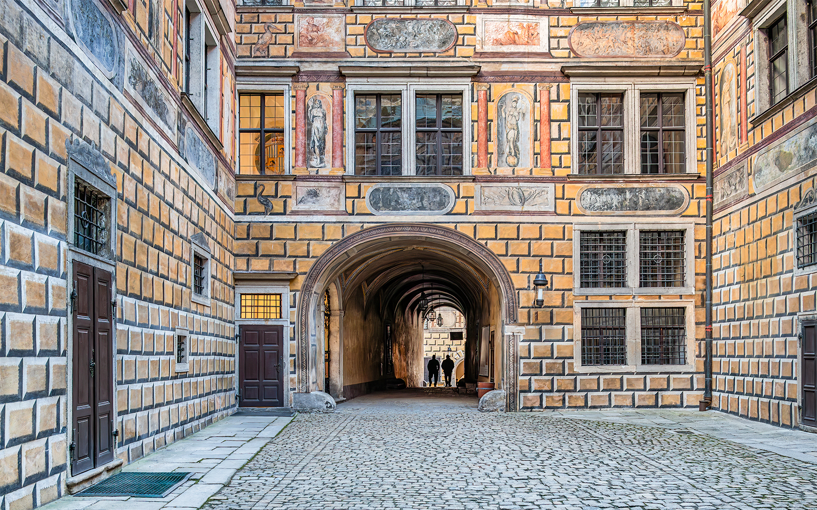 Statsborg og slot Český Krumlov (gårdhaver)