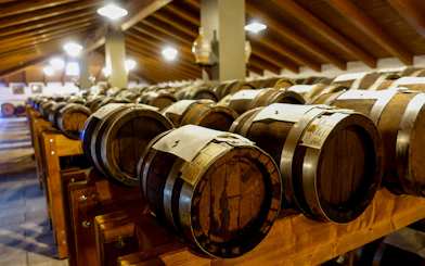 Barrels aging balsamic vinegar in a Modena cellar.