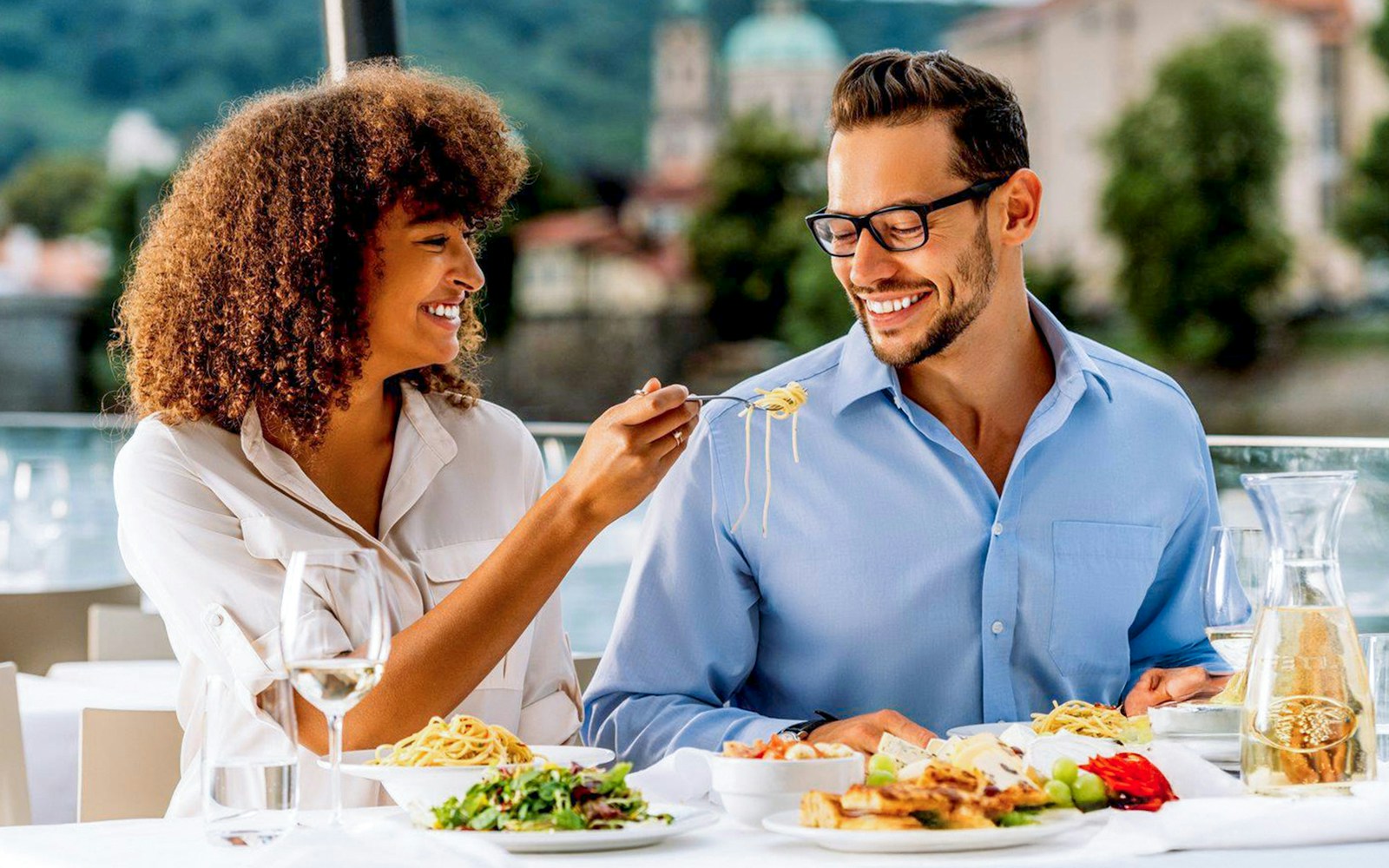 Guests having lunch at 2-Hour Vltava River Sightseeing Cruise