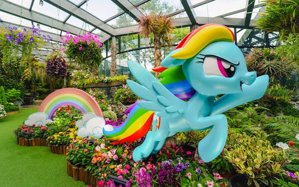 My Little Pony statue in Floral Fantasy at Gardens by the Bay, Singapore.