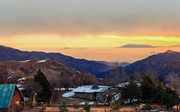 Sunset over the Andes Mountains