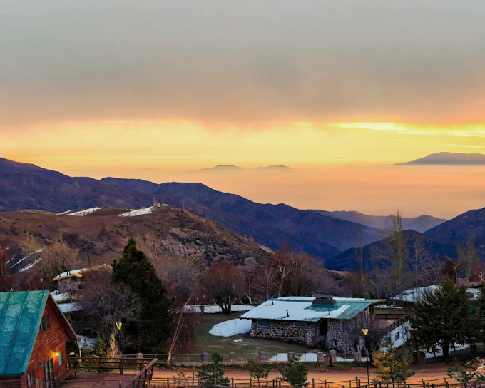 Sunset over the Andes Mountains