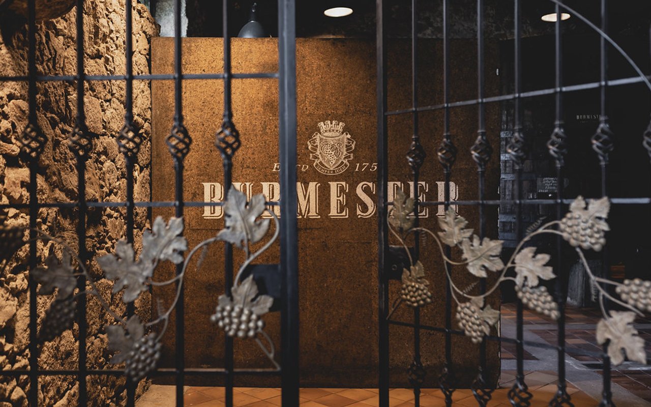 Burmester wine cellar entrance with grapevine gate in Porto.