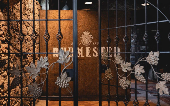 Burmester wine cellar entrance with grapevine gate in Porto.