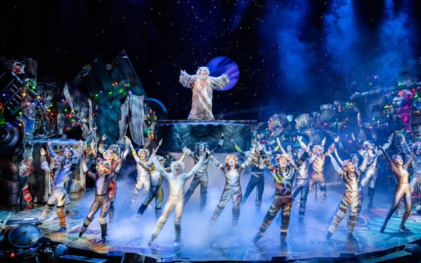 Performers in costume on stage at Cats show in Perth.