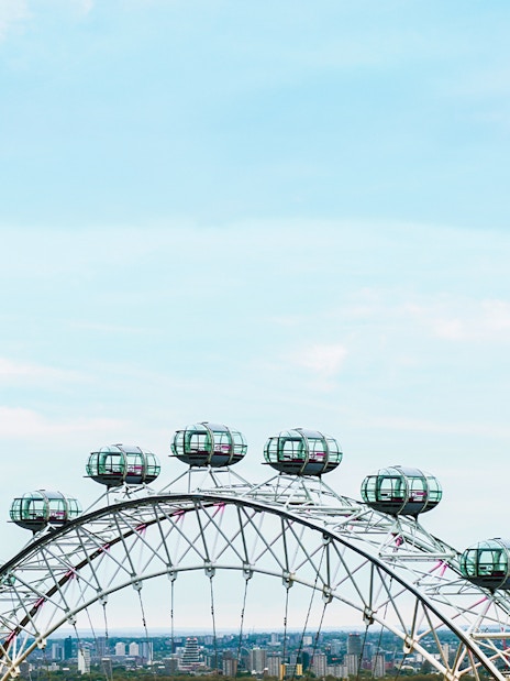 London Eye observation wheel with city skyline in the background.