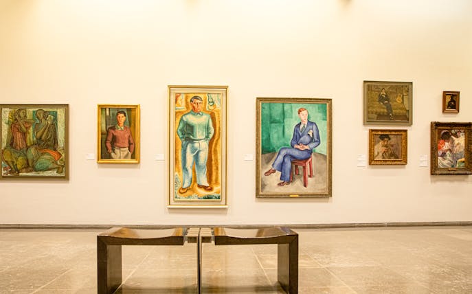 Paintings displayed at the National Museum of Contemporary Art.