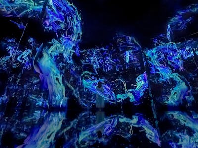 teamLab Abu Dhabi installation art with vibrant digital projections and interactive displays