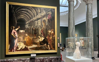 Painting "The Finding of the Body of Saint Mark" by Jacopo Tintoretto at Pinacoteca di Brera, Milan.