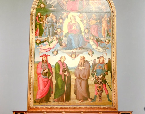 Assumption of the Virgin painting by Pietro Perugino in Accademia Gallery, Florence.