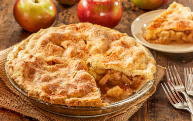 Homemade apple pie served at the Medieval Dinner Show.
