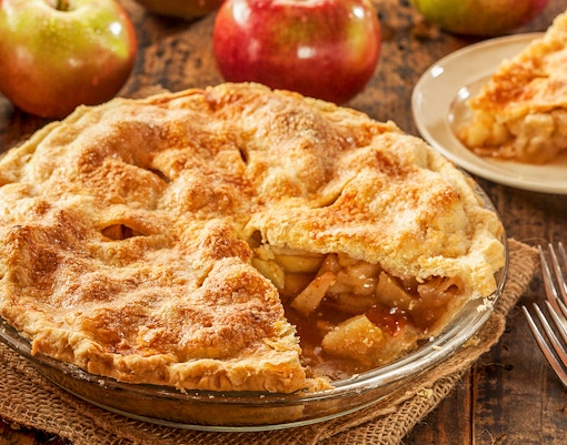 Homemade apple pie served at the Medieval Dinner Show.