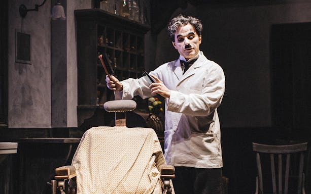 Barber scene at Chaplin’s World on Lake Geneva tour.
