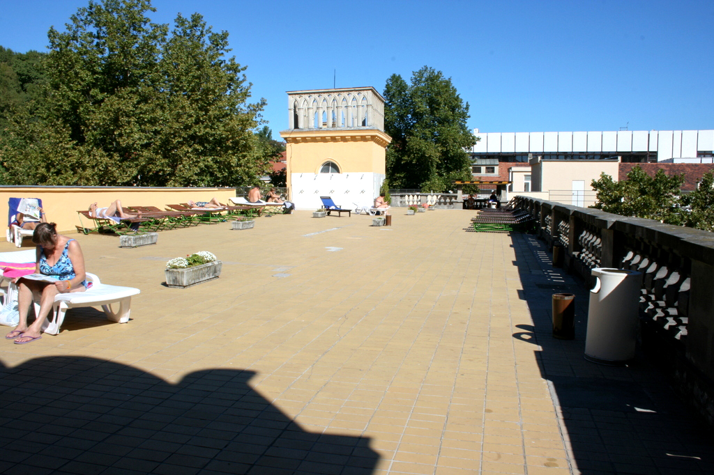 Rooftop Sunbathing at Lukacs Baths