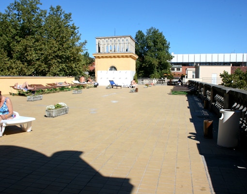 Rooftop Sunbathing at Lukacs Baths