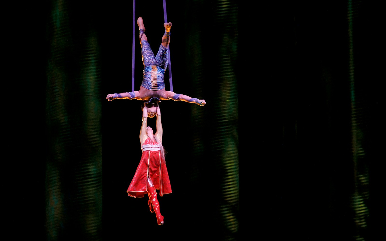 Acrobates dans les airs