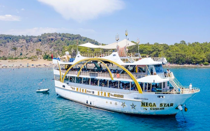 Mega Star Antalya-Kemer Boat Cruise with Lunch and DJ