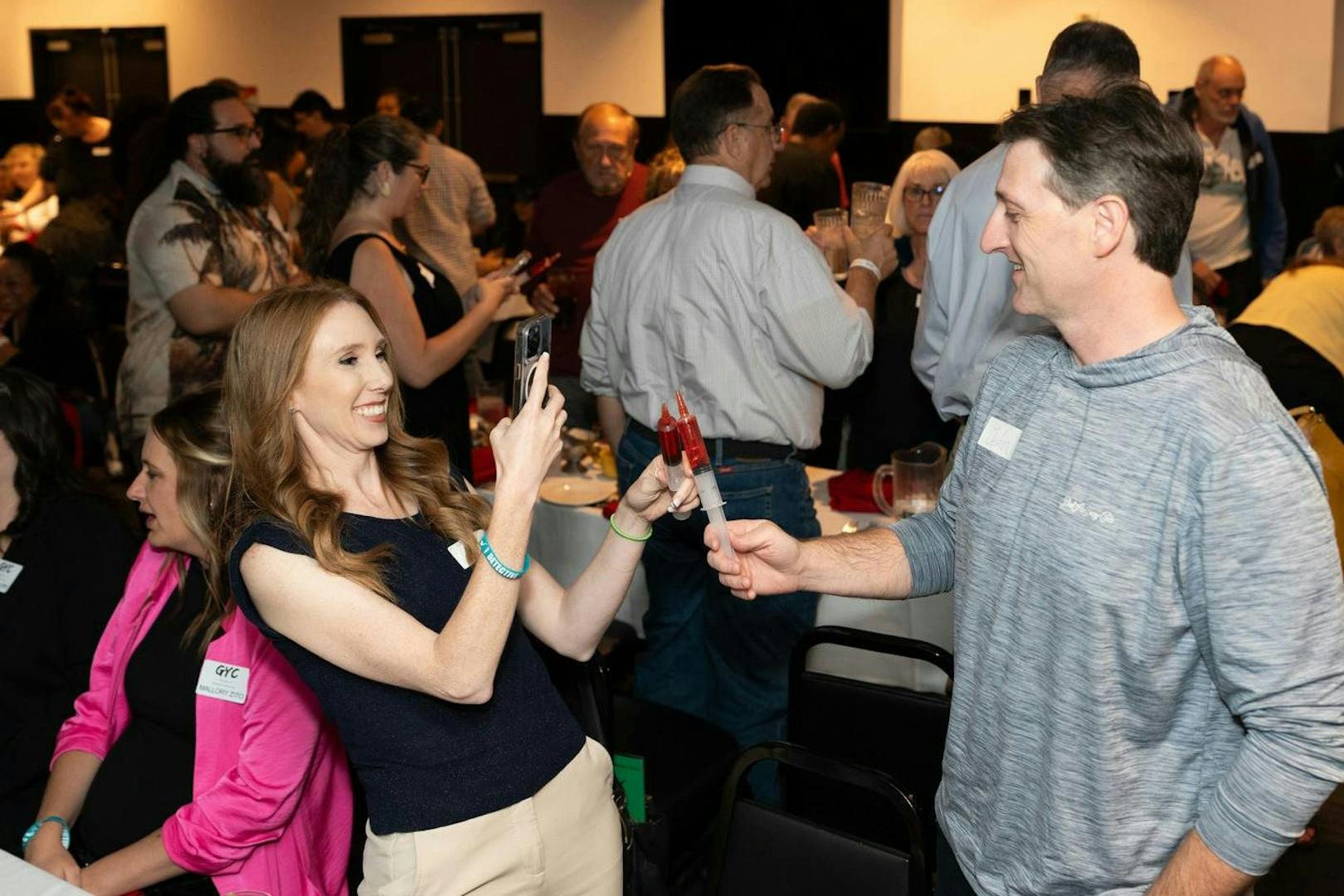 Guests enjoying interactive dinner show, Marriage Can Be Murder, Las Vegas.
