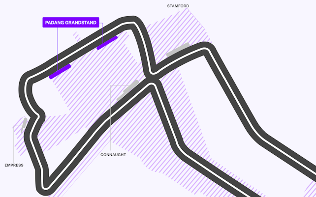 Tribunes voor de Grand Prix van Singapore