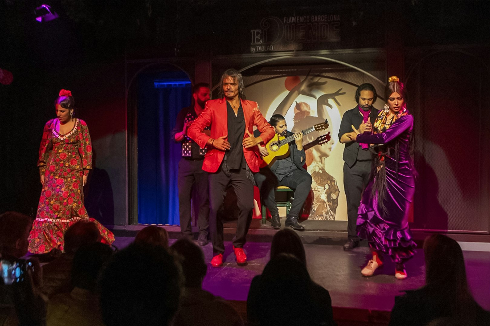 Flamenco dancers performing at El Duende by Tablao Cordobes in Barcelona.