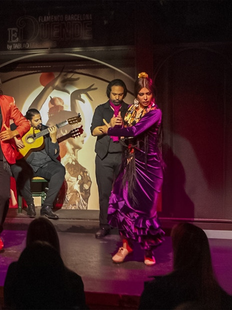 Flamenco dancers performing at El Duende by Tablao Cordobes in Barcelona.
