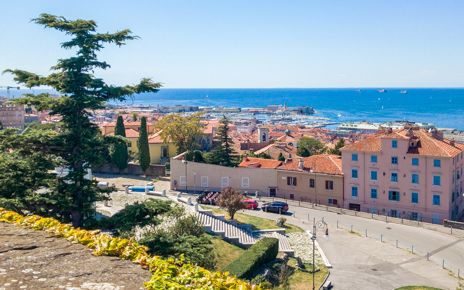 Trieste cityscape with Adriatic Sea view on Hoptour 24-hour hop-on hop-off tour.