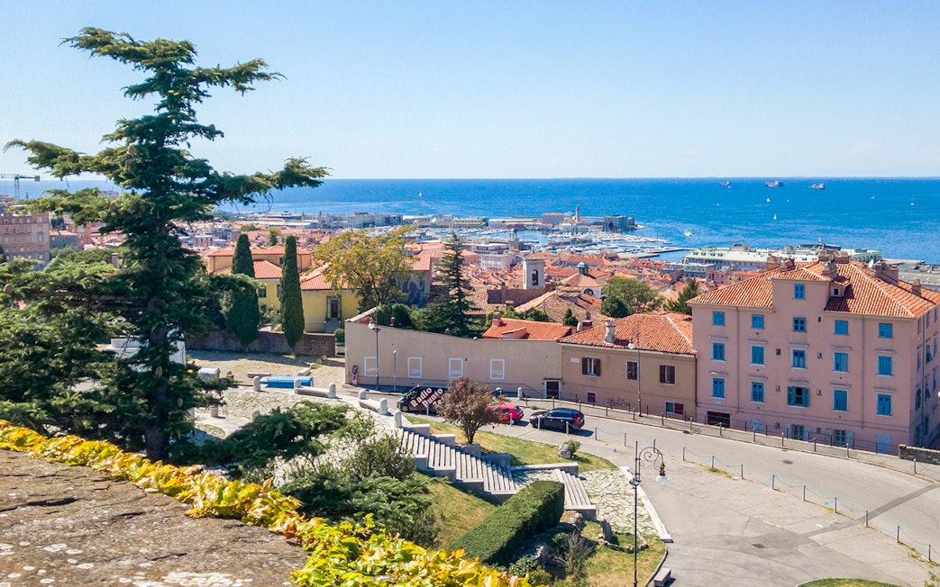 Trieste cityscape with Adriatic Sea view on Hoptour 24-hour hop-on hop-off tour.