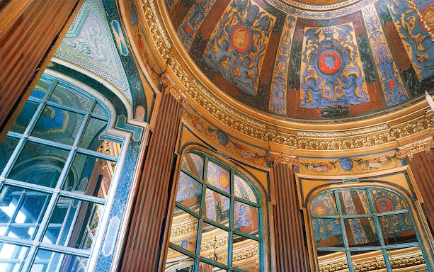 Interior ceiling and ornate details of Château de Maisons, France.