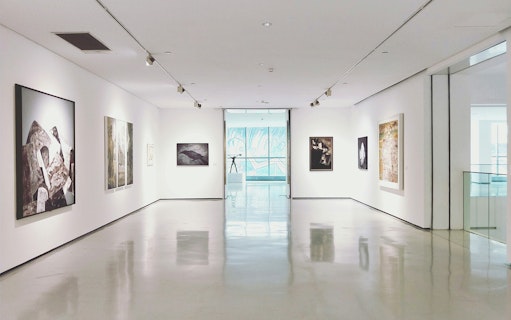 Munch Museum interior with modern art displays and large windows.