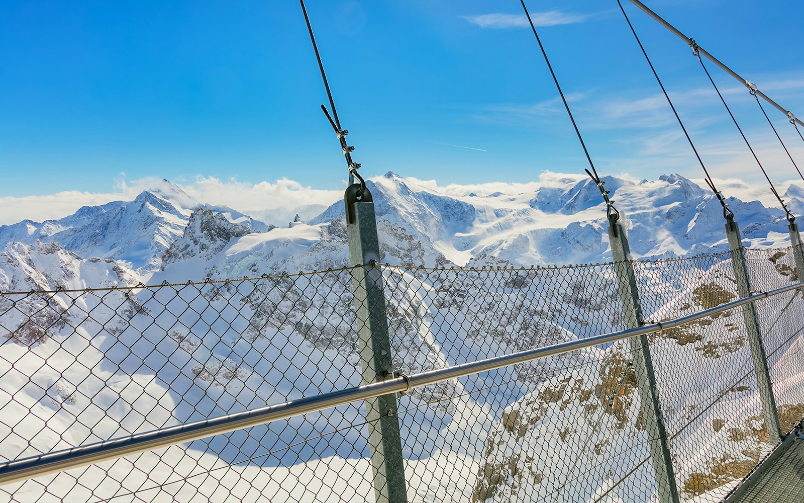 view from Mount Titlis - majestic peaks from the top of Suspension Bridge