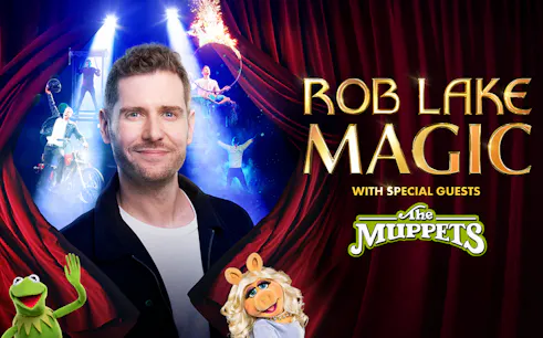 Rob Lake Magic show with The Muppets, featuring performers and special effects.