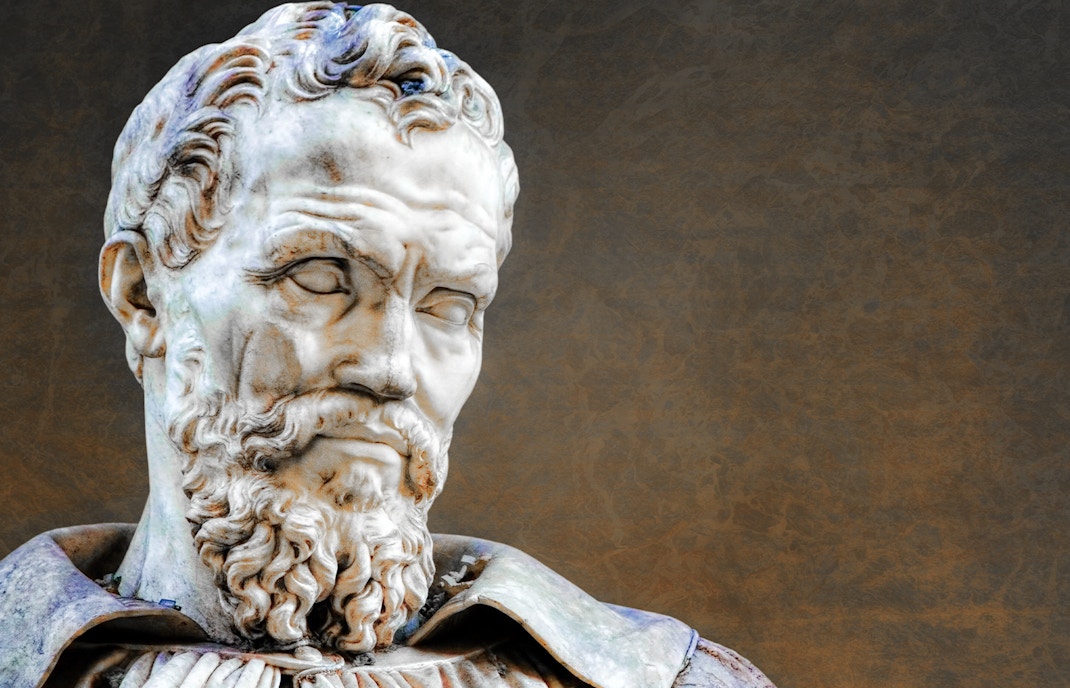 Michelangelo's David statue in Florence Galleria dell'Accademia.