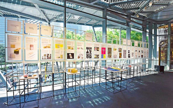 Exhibit display at Red Dot Design Museum Singapore with design innovation panels.
