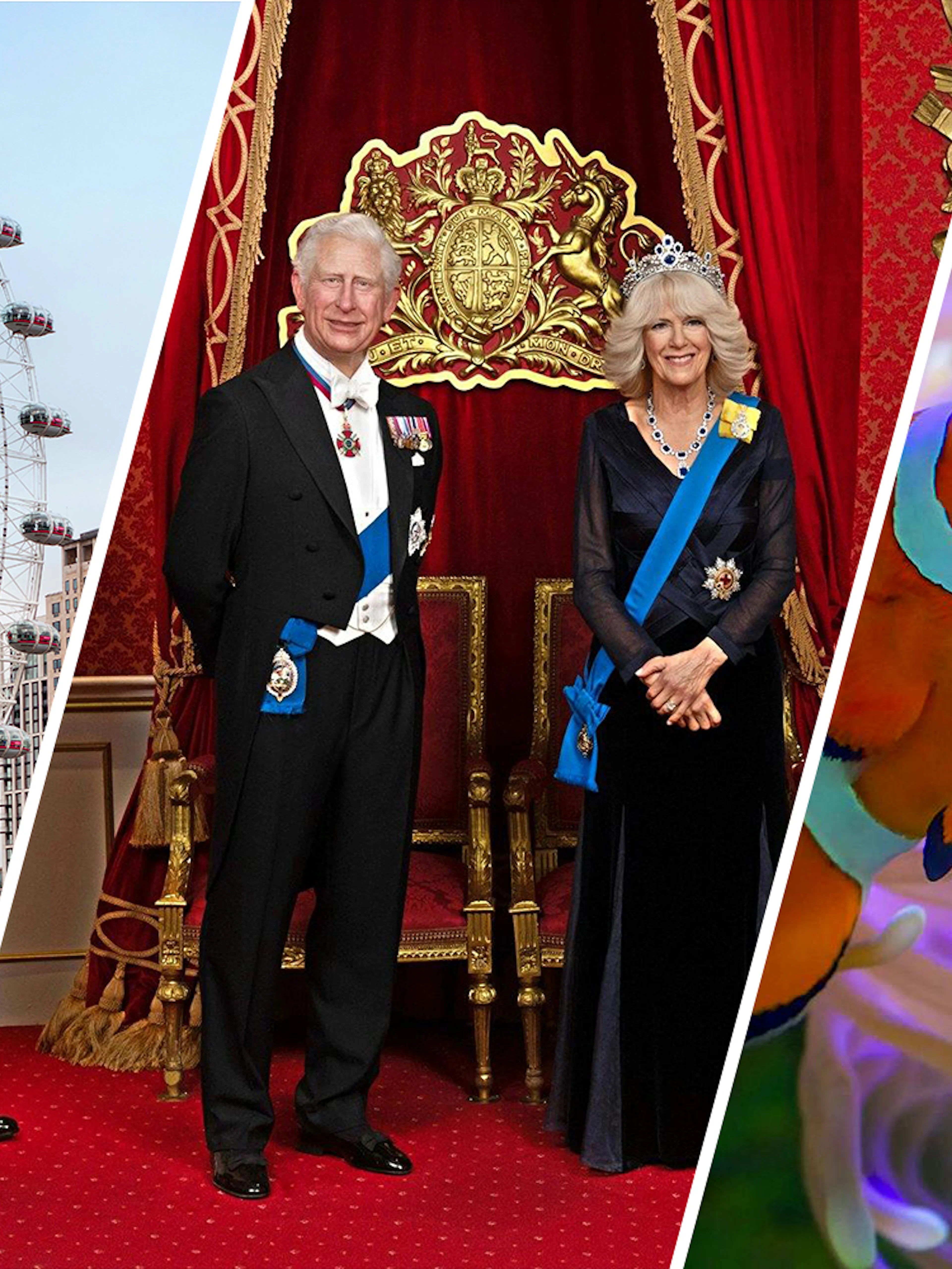 London Eye, wax figures at Madame Tussauds London, clown fish at SEA LIFE London.