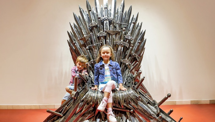 Iron throne at the Gallery of Steel Figues Prague
