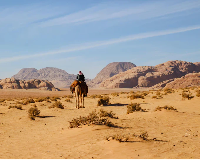 Wadi Rum: Guided Camel Ride with Bedouin Tea and 4WD Desert Transfer (Product 52469)