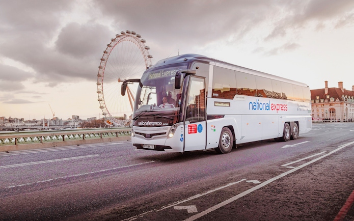 Bus transfer near London Eye en route to Victoria Station.