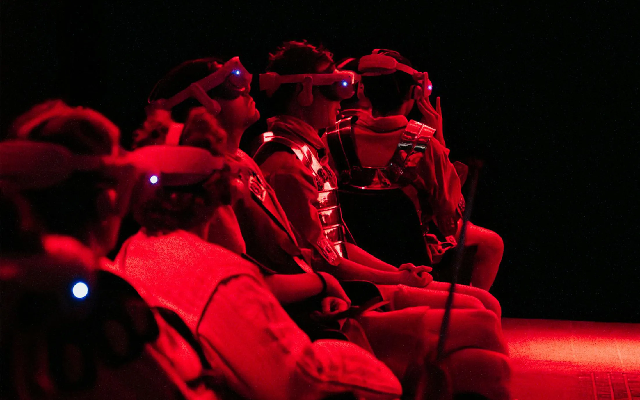 Visitors wearing VR headsets at IDEAL Barcelona experience.