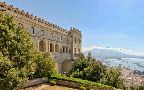 Museum of San Martino in Naples with view of Mount Vesuvius and the Bay of Naples.