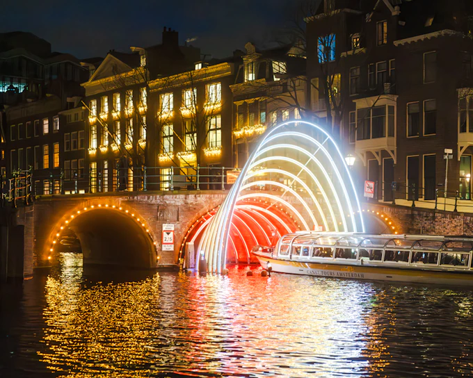 Amsterdam Light Festival Covered Canal Cruise