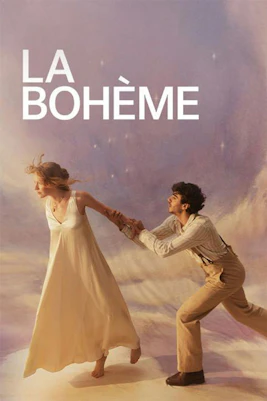 La Bohème performance poster with two actors in Sydney.