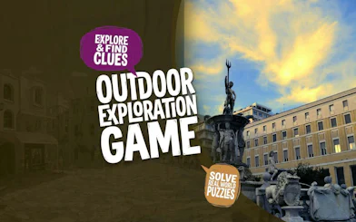Naples city exploration game with Neptune Fountain and historic buildings.