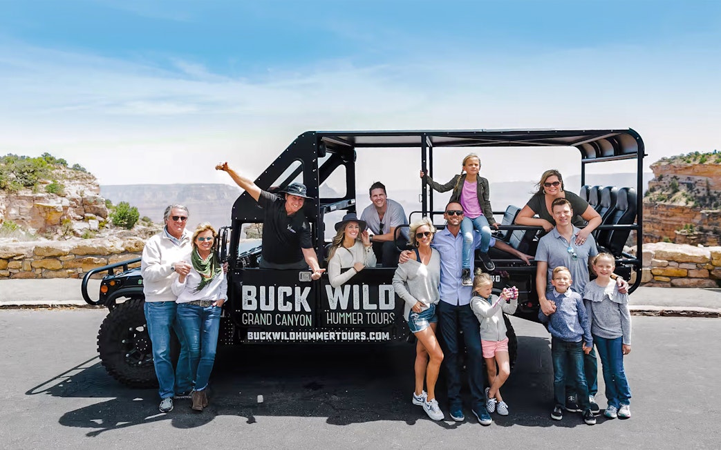 Guests enjoying a Hummer tour at Grand Canyon National Park.