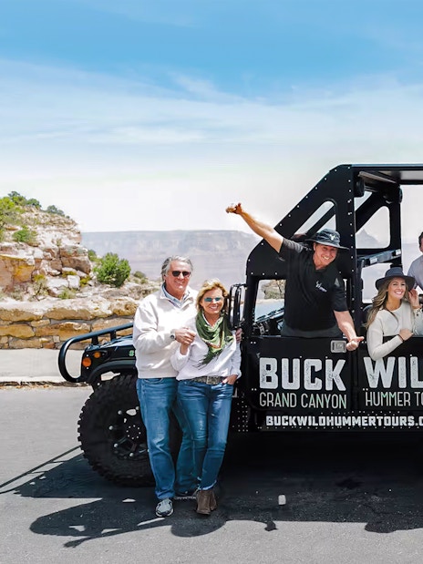Guests enjoying a Hummer tour at Grand Canyon National Park.