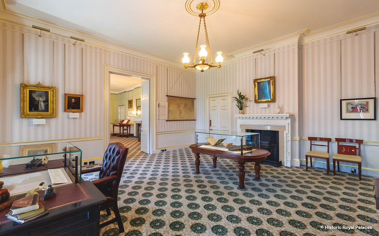 Kensington Palace interior room with historical decor and paintings.