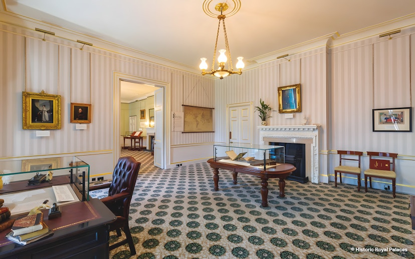 Kensington Palace interior room with historical decor and paintings.