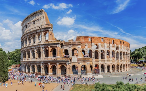 Visitors exploring the Colosseum in Rome, Italy.