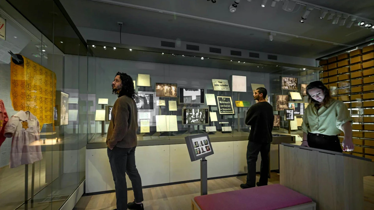Visitors exploring exhibits at the National Holocaust Museum.