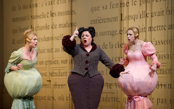 Performers in costume during Cinderella at Sydney Lyric Theatre.